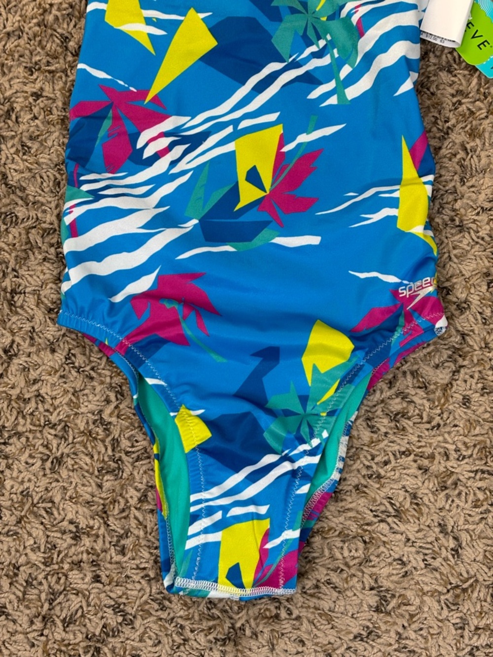 Speedo Swimsuit Womens 24 (00) One Piece Palm Triangle Classic Fit ECO Endurance - Picture 3 of 9